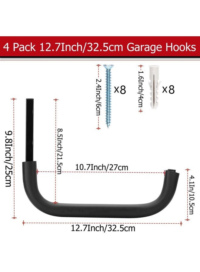Heavdace Large Garage Storage Hooks, 12.4 Inch Heavy Duty Garage Storage Organizer Wall Mount Hanging Hanger, Each Max Load 100lbs - Image 2