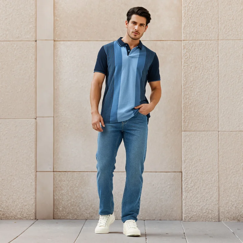 سبلاش فيڤ Striped Pique Polo T-shirt