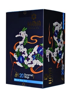 Haya's Closet Haya Royal Blue Tea 20 Pyramid Tea Bags Butterfly Pea Flowers with Masala  - Image 1
