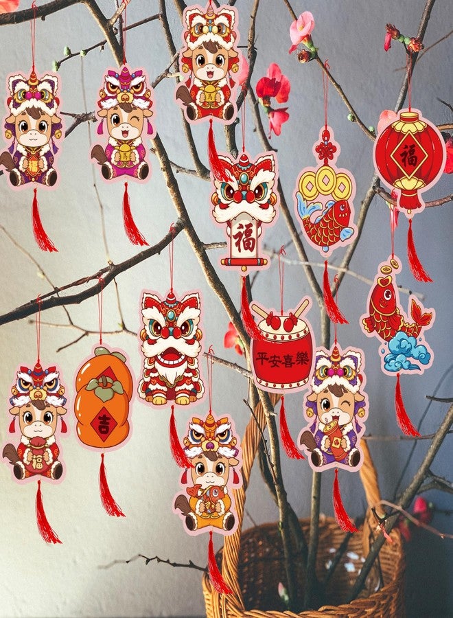 Biswiter Chinese New Year Decorations 2026, Pre-Assembled Horse Lunar New Year Tree Hanging Ornaments with Chinese Knot Pendants, 30Pcs Spring Festival Good Luck Party Decor Supplies for Tree Car Wall - Image 3