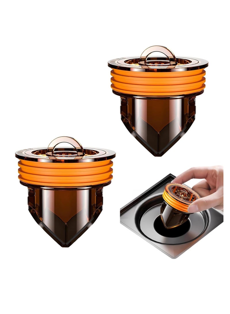 Excefore Odor Proof Floor Drain, Bathroom Sink Plug Bottle Trap, Suitable for Floor Drain Backflow Preventer 1.75 * 1.75 * 1.5 in， Anti-Sewer Odor Diffusion in Bathroom, Shower, Kitchen（2PCS） - Image 1