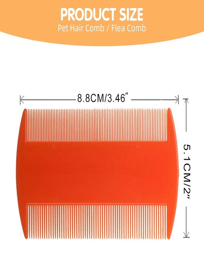 HESSION 6 Pack Flea Lice Combs Removal Dandruff Comb with Metal Teeth Double Sided Fine Combs Metal Teeth Flea Lice Combs for Pets Kids Adults (Orange) - Image 3