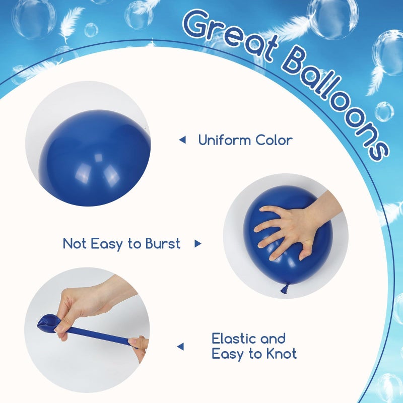 Leraqertra 60pcs Under the Sea Balloons, Ocean Balloon with Light Blue Dusty Blue Teal Clear Balloons for Ocean Themed Under the Sea Baby Shower Birthday Party Decorations - Image 4