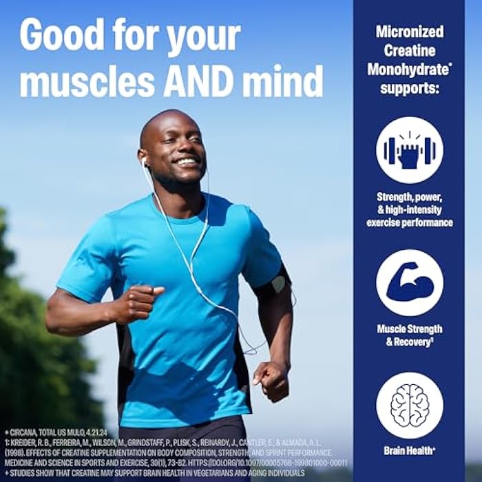 Orgain Creatine Monohydrate Micronized Powder, 100 Servings, Unflavored, Supports Muscle Growth, Post Workout Recovery and Brain Health, No Artificial Additives, for Men & Women, Vegan - Image 3