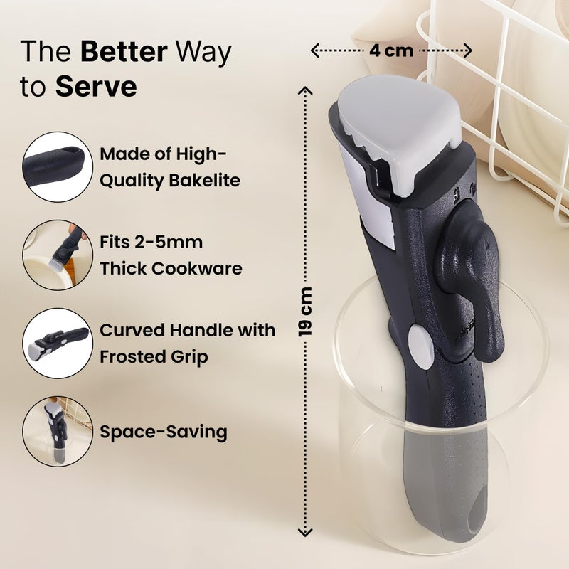 The Better Home The Better Home Detachable Cookware Handle | Removable Pan Handle | Universal Pot Handle Suitable for All Cookware (Black)  - Image 4