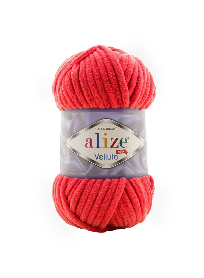 ALIZE Velluto Polyester Yarn 56 Red