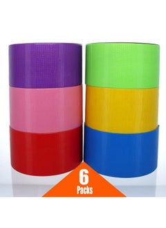 GiftExpress 6 Assorted Colored Duct Tapes Multi Purposes Bright Colors Tapes Great For Diy Art Home School Office Assorted Colors 2" Roll By 10 Yds  - Image 3
