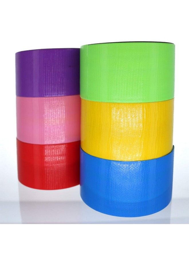 GiftExpress 6 Assorted Colored Duct Tapes Multi Purposes Bright Colors Tapes Great For Diy Art Home School Office Assorted Colors 2" Roll By 10 Yds  - Image 5