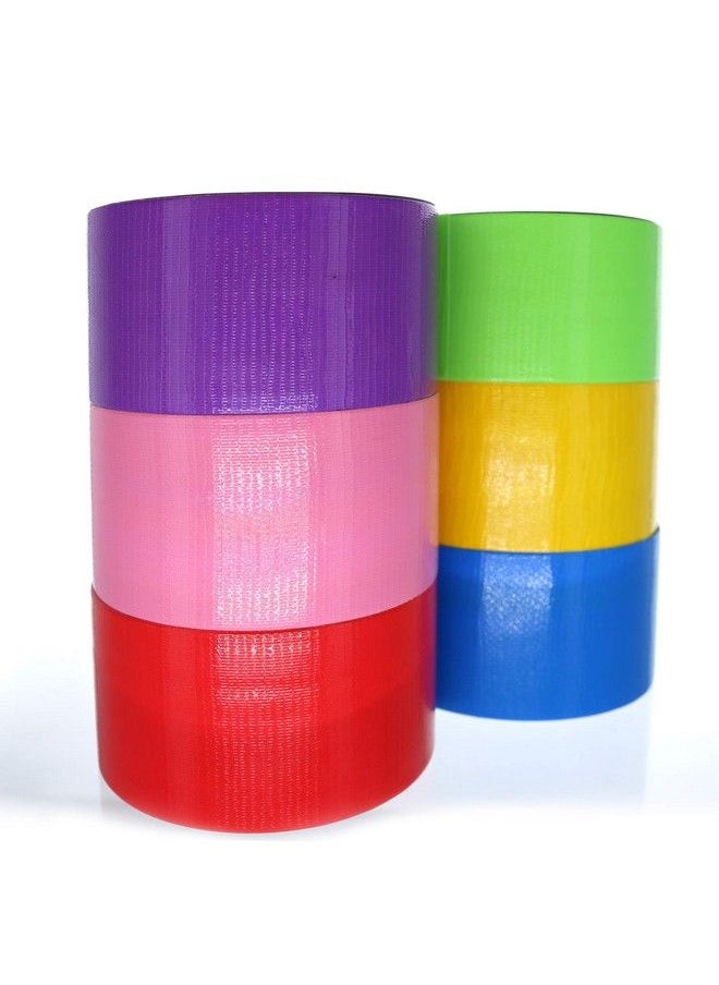 GiftExpress 6 Assorted Colored Duct Tapes Multi Purposes Bright Colors Tapes Great For Diy Art Home School Office Assorted Colors 2" Roll By 10 Yds  - Image 4