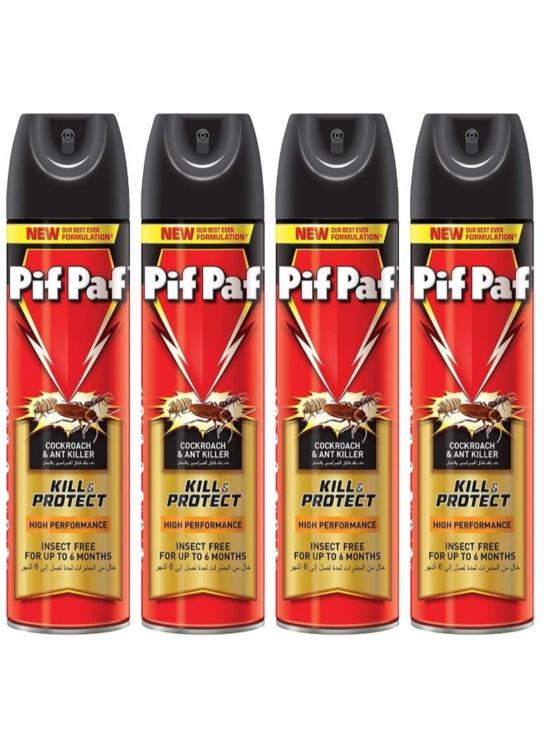 PIF PAF Power Guard Crawling Insect Killer, 4 X 400 ml - Image 1