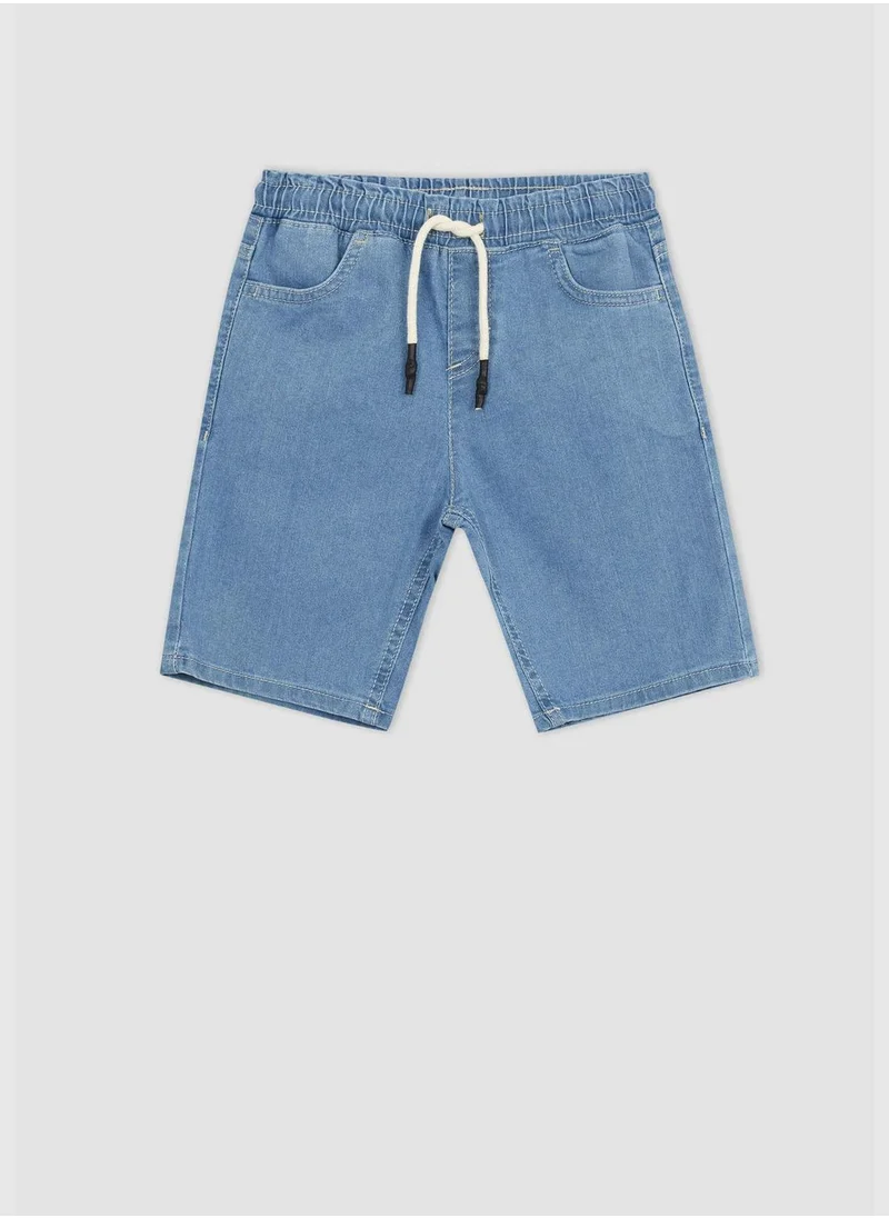 ديفاكتو Regular Fit Elasticated Waist Jean Shorts