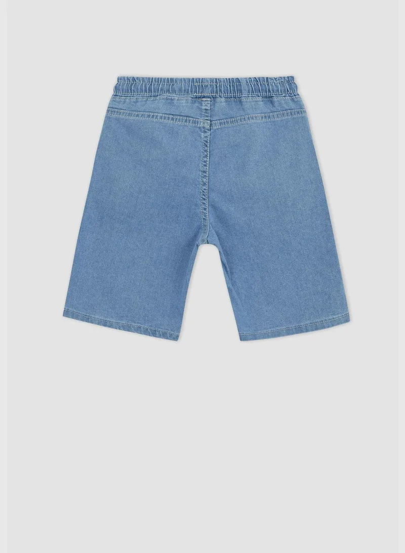 ديفاكتو Regular Fit Elasticated Waist Jean Shorts