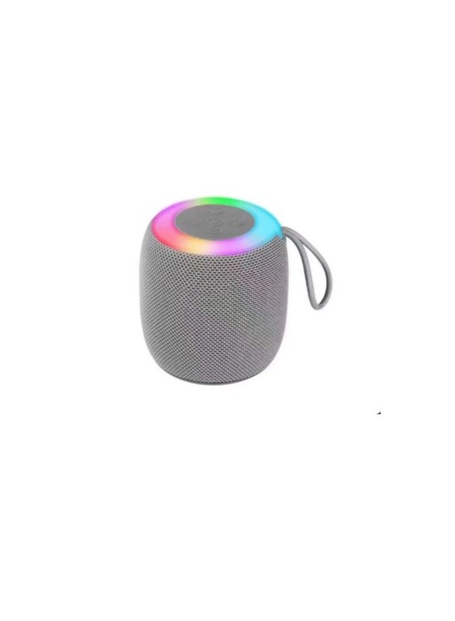 Wireless Bluetooth Speaker Subwoofer Outdoor Portable Car Home Atmosphere Desktop Small Mini Speaker with RGB light support Radio ,TF card, flash memory - Grey