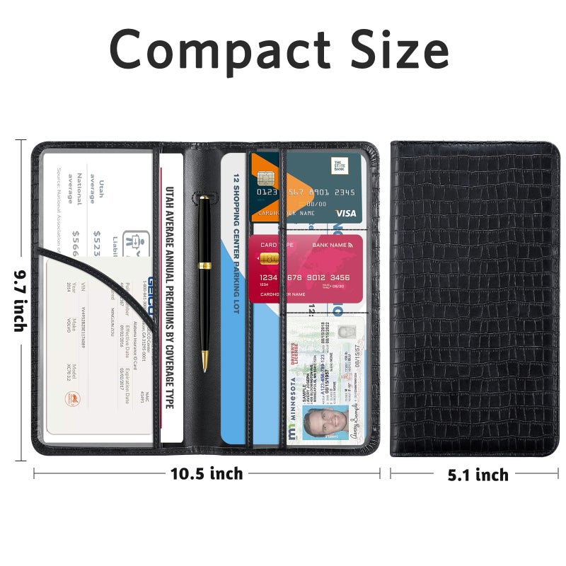 CoBak Car Registration and Insurance Holder - Vehicle Glove Box Car Organizer,Auto Truck Comparment Accessories Case with Magnetic Closure for Driver License,Cards - Image 5