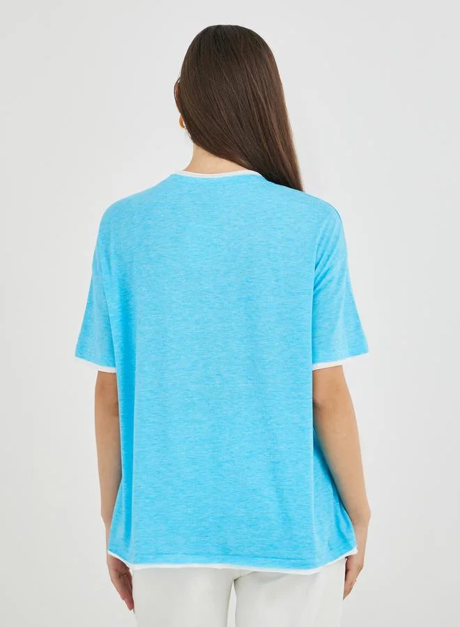 Take Two Take Two Contrast Trim Detail Oversized T-Shirt