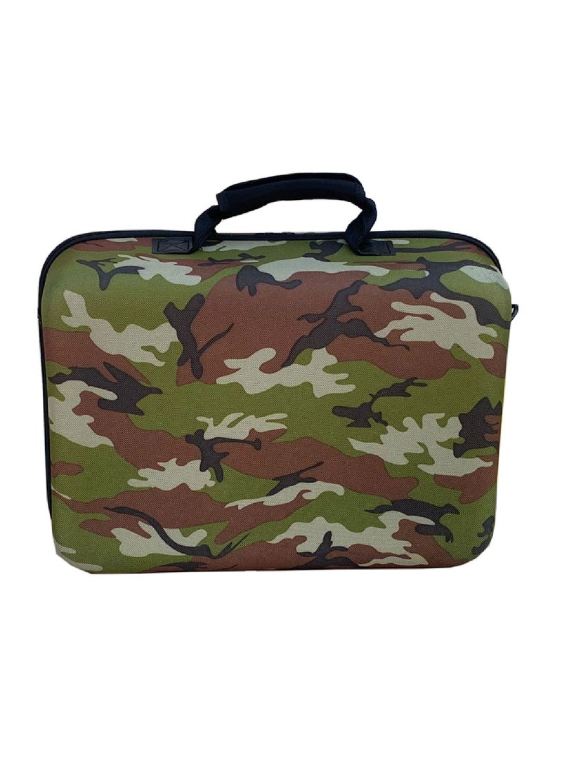 CARONIC Travel Handbag For PS5 Console Shockproof Shoulder Bag Green Army  - Image 3
