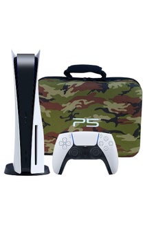 CARONIC Travel Handbag For PS5 Console Shockproof Shoulder Bag Green Army  - Image 2