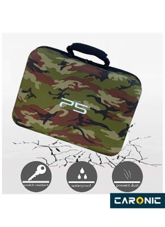 CARONIC Travel Handbag For PS5 Console Shockproof Shoulder Bag Green Army  - Image 4