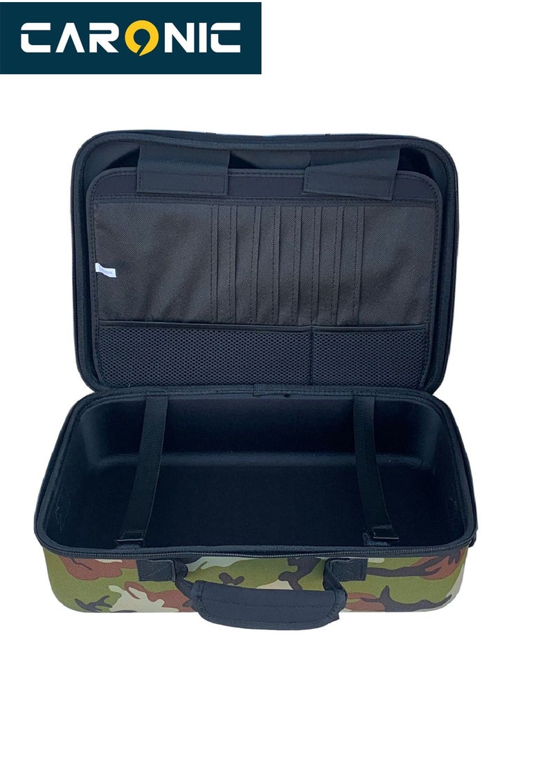 CARONIC Travel Handbag For PS5 Console Shockproof Shoulder Bag Green Army  - Image 5