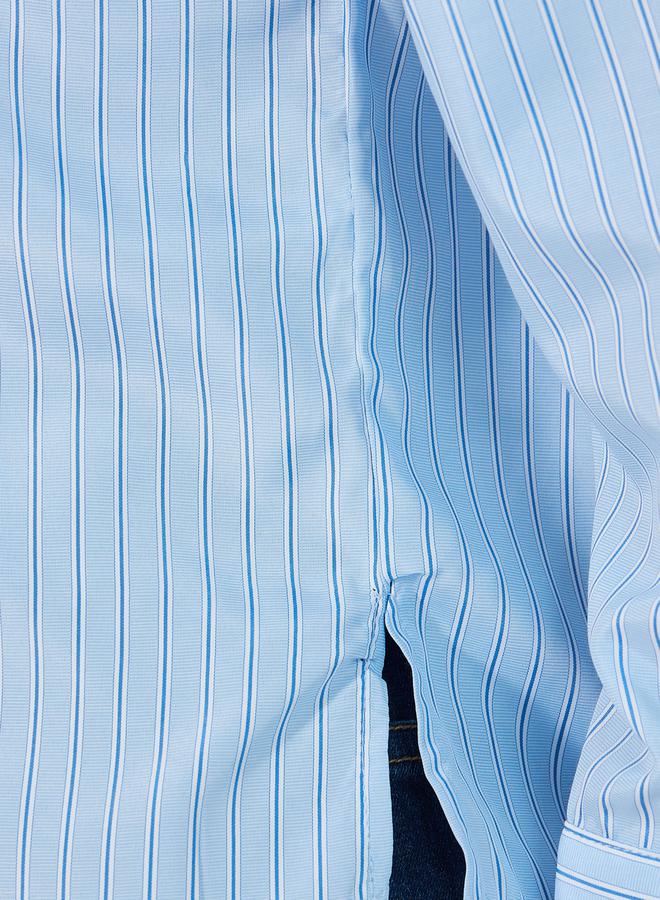 Styli Striped  Button Through Oversized Shirt  - Image 3