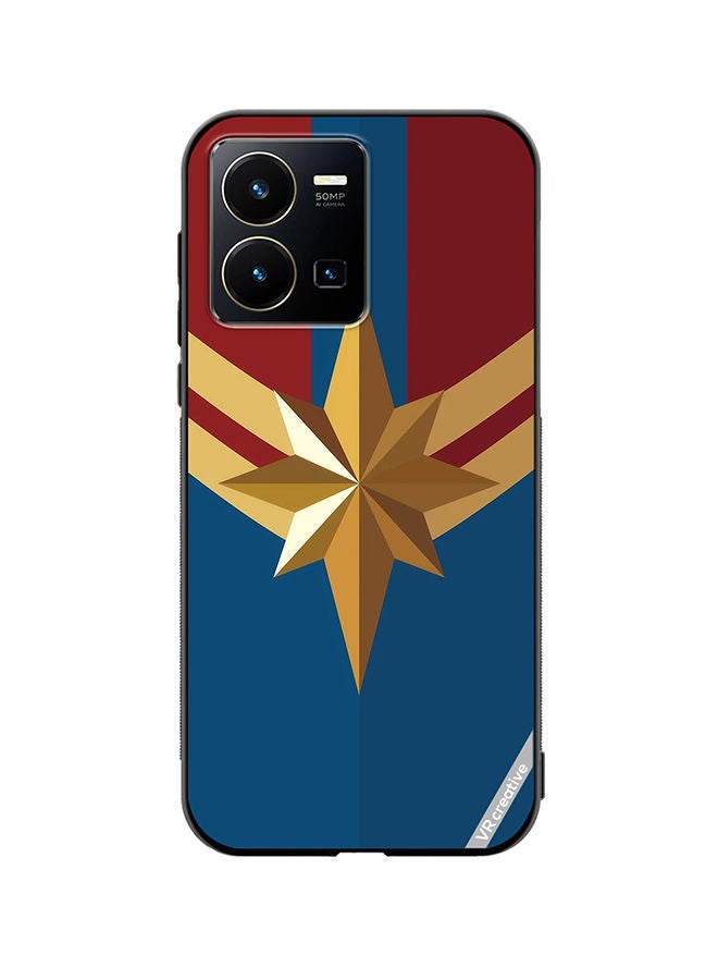 Protective Case Cover For Vivo Y35 Captain Marvel Logo Design Multicolour