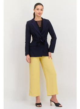 trendyol Women Regular Fit Plain Semi-Formal Blazer, Navy  - Image 4