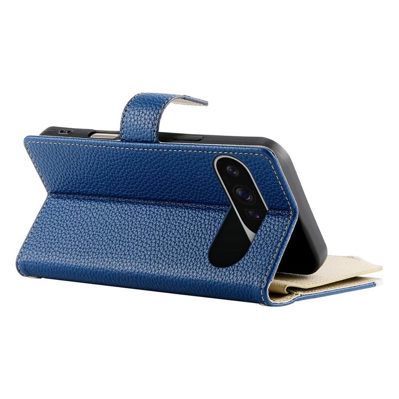 إيروريكس جراب هاتف جلدي بسحاب متعدد البطاقات مع حزام قصير لهاتف Google Pixel 9 Pro XL / Pixel 10 Pro XL (أزرق داكن) - Image 5