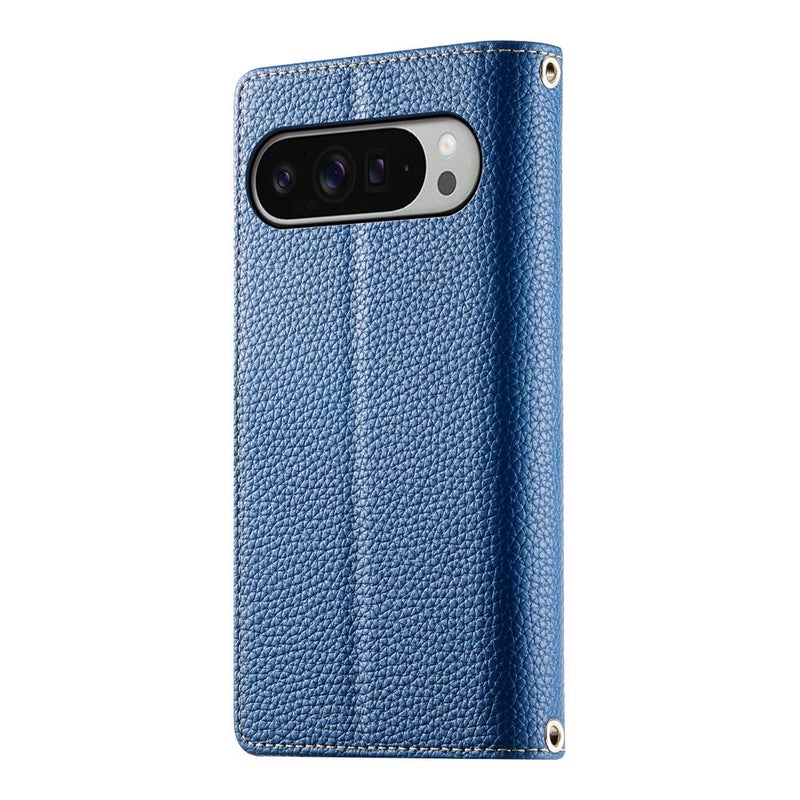 إيروريكس جراب هاتف جلدي بسحاب متعدد البطاقات مع حزام قصير لهاتف Google Pixel 9 Pro XL / Pixel 10 Pro XL (أزرق داكن) - Image 3