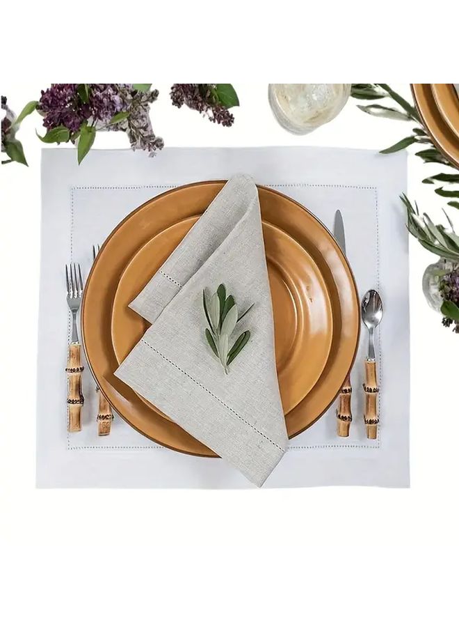 4pcs Khaki Square Polyester Napkins 17 72x17 72 Inch Easy Clean Table Decor - Image 3