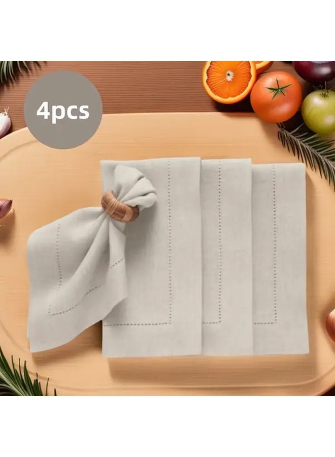 4pcs Khaki Square Polyester Napkins 17 72x17 72 Inch Easy Clean Table Decor - Image 1