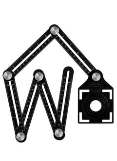 Excefore Multi Angle Measuring Ruler, Aluminum Alloy Template Tool Drill Guide Ceramic Tile Hole Punch Locator, 6 Fold Measuring Tool for DIY Handymen Builders Carpenters, Tilers, Craftsmen  - Image 1