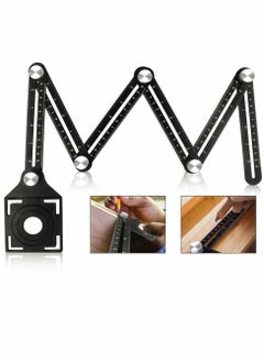 Excefore Multi Angle Measuring Ruler, Aluminum Alloy Template Tool Drill Guide Ceramic Tile Hole Punch Locator, 6 Fold Measuring Tool for DIY Handymen Builders Carpenters, Tilers, Craftsmen  - Image 3