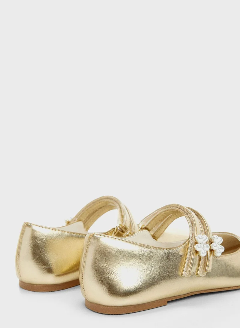 MANGO Metallic Ballerinas