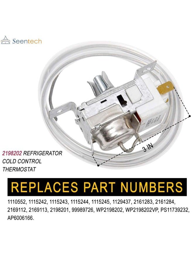 Seentech 2198202 Refrigerator Cold Control Thermostat - Exact Fit for Whirlpool,Kenmore. Replaces Part Numbers: WP2198202 2161284 2198201 PS11739232 AP6006166 - Image 4