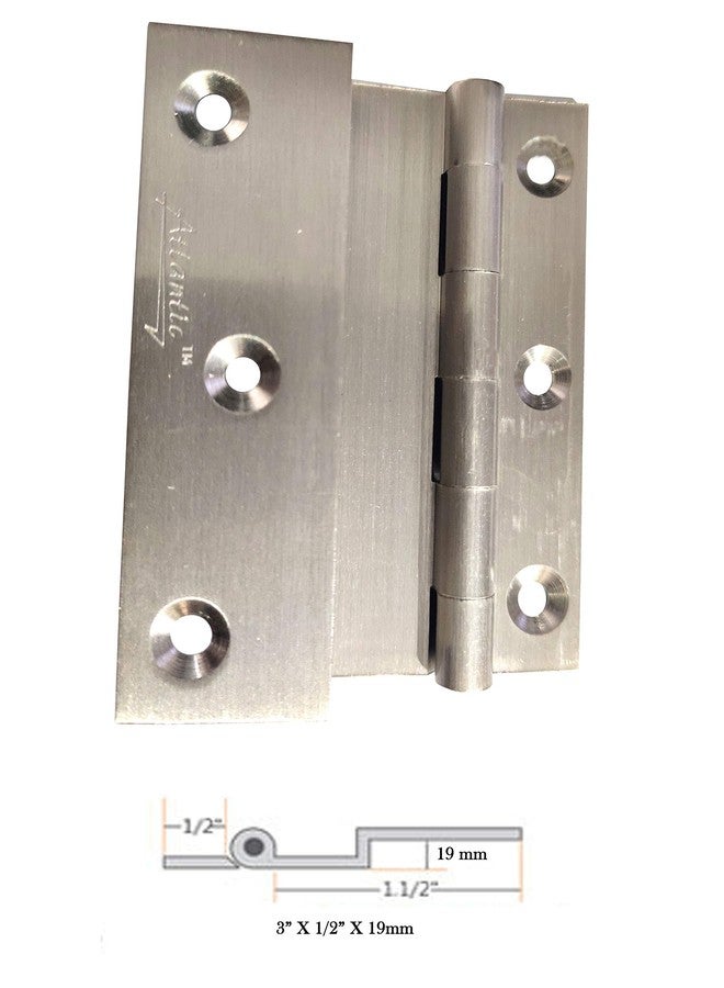 Atlantic Stainless Steel L-Hinges 3" X 1/2" X19 MM Matt Finish Pack of 12 - Image 2