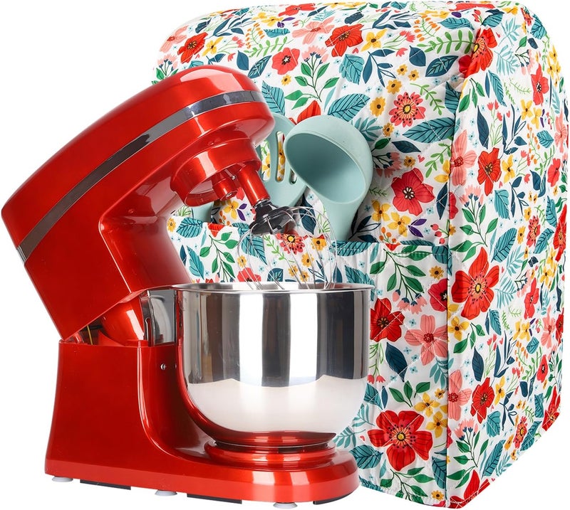 TUYUU غطاء خلاط Kitchen Aid متوافق مع خلاطات Kitchen Aid/Hamilton سعة 6-8 كوارت، موديلات الرأس المائل ورفع الوعاء، غطاء خلاط مطبوع بالزهور من Pioneer Woman، إكسسوارات خلاط Kitchen Aid - Image 1