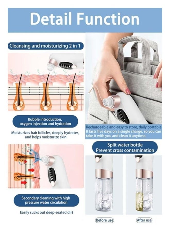 ILMR Blackhead Remover, Pore and Facial Vacuum Cleaner, USB Rechargeable Blue Light Cleaning Tools with 3 Modes and 6 Probes - Image 5