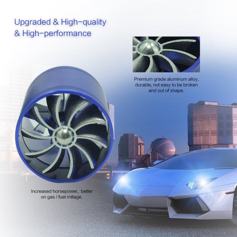 Universal Fuel Gas Saver Air Filter Intake Single Supercharger Turbine Turbo Fan - Image 5