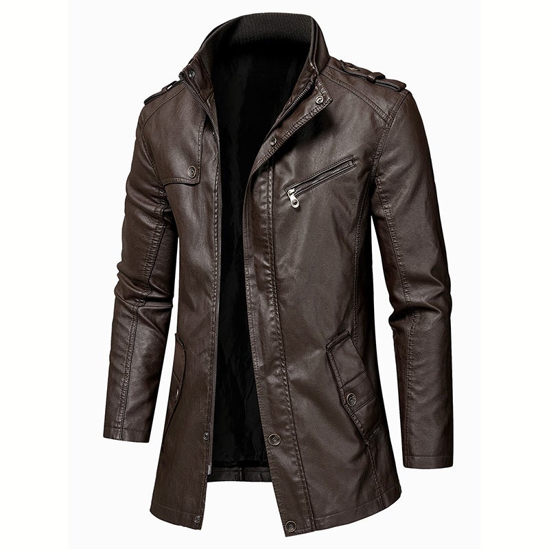 Men's PU Leather Long Jacket - Image 1