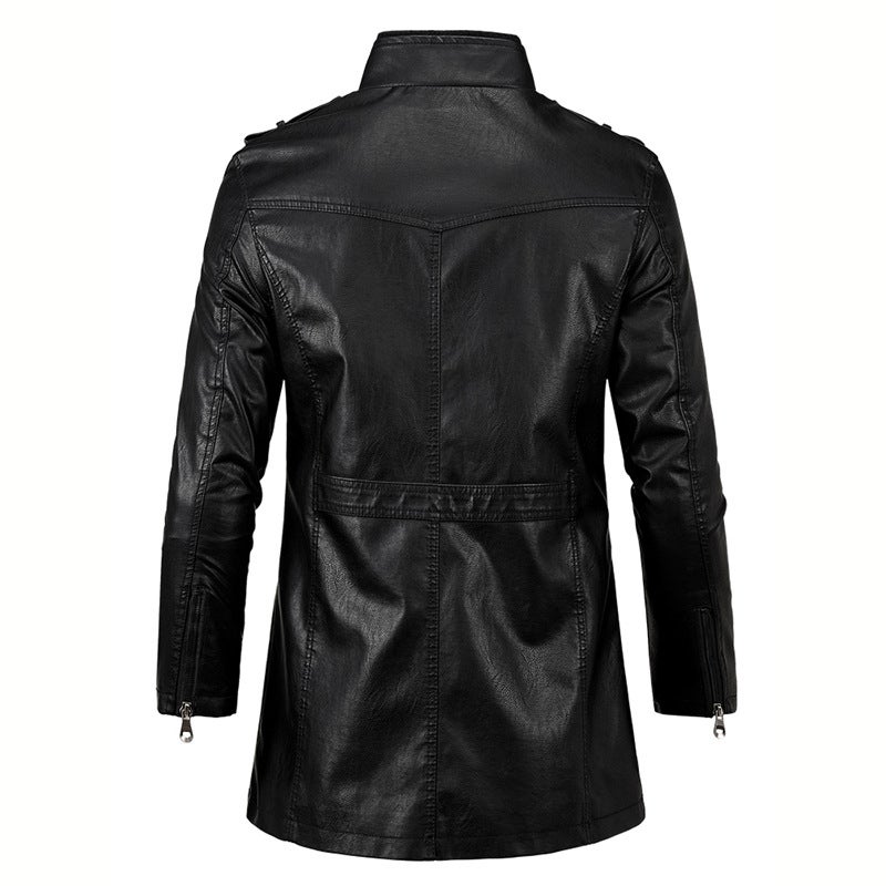 Men's PU Leather Long Jacket - Image 4