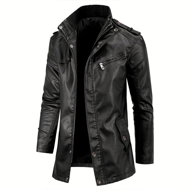 Men's PU Leather Long Jacket - Image 3
