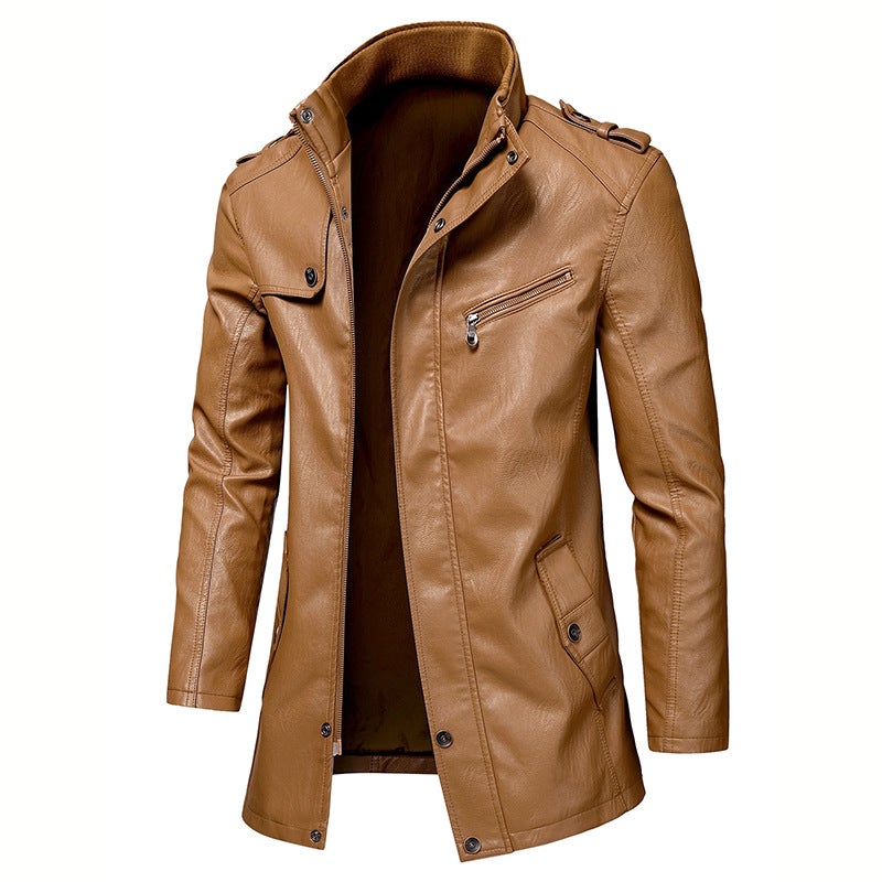 Men's PU Leather Long Jacket - Image 2