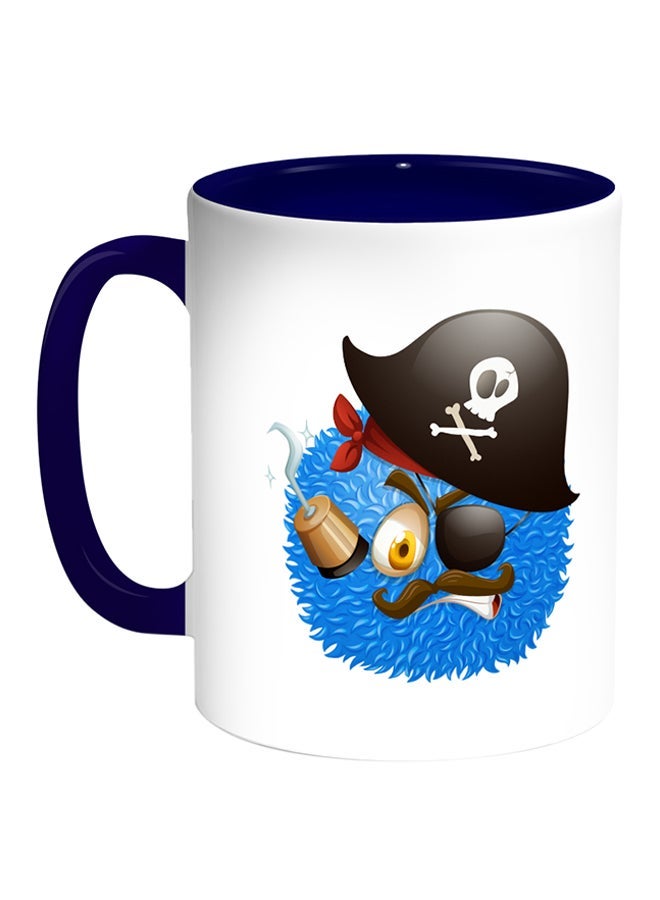 Colourful Monster Printed Coffee Mug White/Blue 11ounce