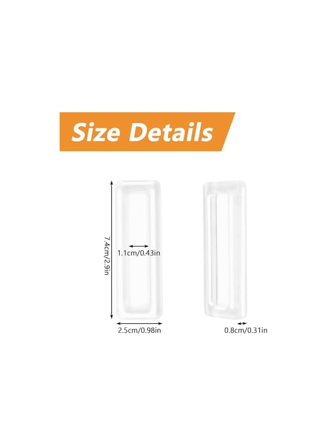 S-TOP 8 Pcs Self-Adhesive Finger Pull Handles, No Drill Auxiliary Helper for Sliding Doors, Drawers, and Windows, Clear PU Recessed Square Design - Image 4