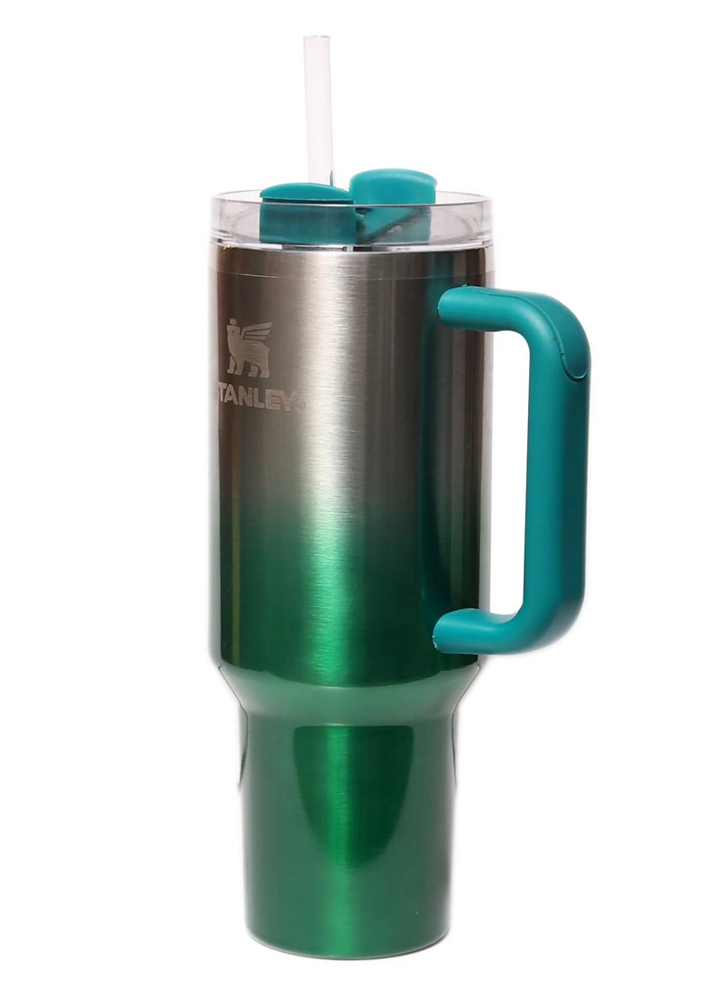 Stanley - 40Oz Stainless Steel Tumbler with Handle & Straw – Double Wall Insulated Travel Mug – Leakproof, Sweatproof & BPA-Free – Keeps Drinks Hot & Cold for Hours – Large Capacity Reusable Cup for Coffee, Water & More Green) - Image 1