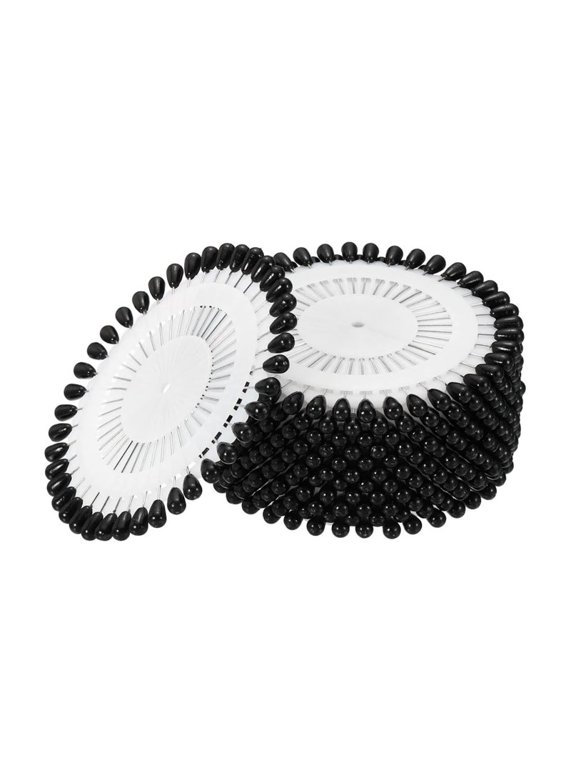 STAR BEJA - 12 Set Decorative Corsage Straight Pin for Sewing Crafts Black - Image 1