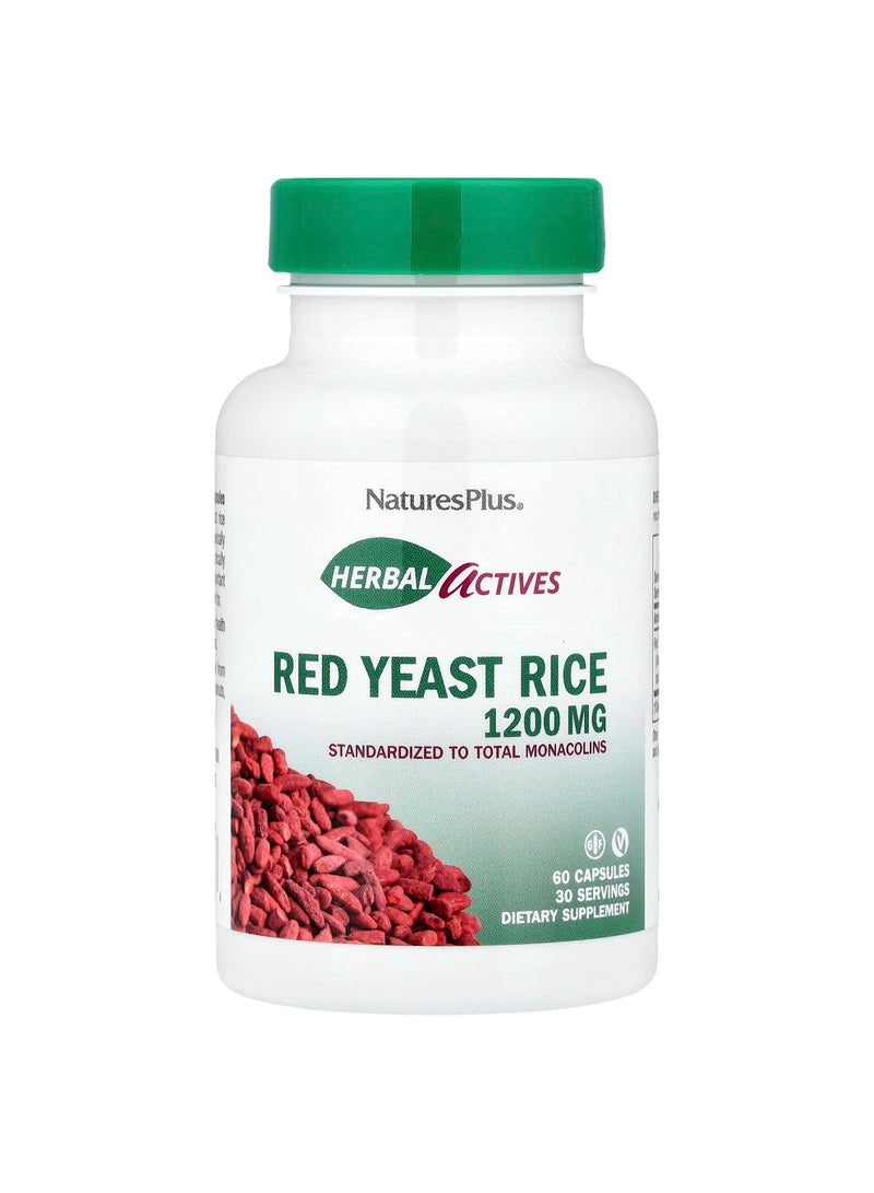 NaturesPlus Herbal Actives, Red Yeast Rice, 60 Capsules (600 mg per Capsule)