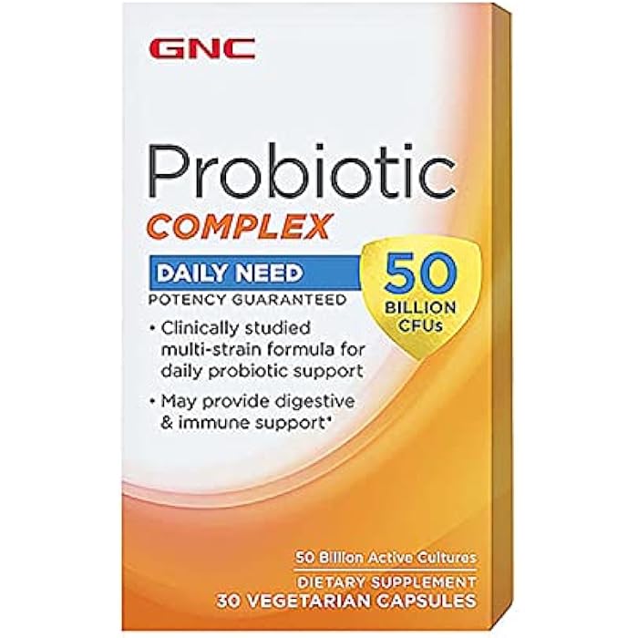 GNC Probiotic Complex Daily Need with 50 Billion CFUs | Clinically Studied Multi-Strain, Supports Digestive and Immune Health, Vegetarian | 30 Capsules - Image 1