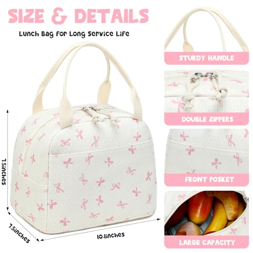 Bluboon Lunch Bag for Women Men Cute Corduroy Lunch Tote Bags Reusable Insulated Lunch Box Large Capacity Reusable Insulated Cooler for Work Picnic or Travel - Image 2