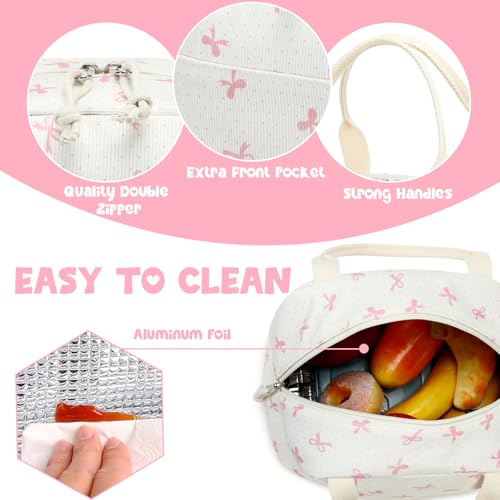 Bluboon Lunch Bag for Women Men Cute Corduroy Lunch Tote Bags Reusable Insulated Lunch Box Large Capacity Reusable Insulated Cooler for Work Picnic or Travel - Image 3